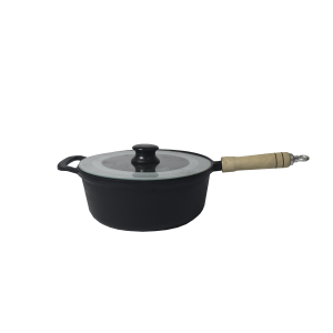 CAÇAROLA CABO DE MADEIRA TAMPA DE VIDRO