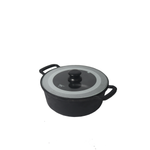 CAÇAROLA COM ALÇA DE FERRO TAMPA DE VIDRO